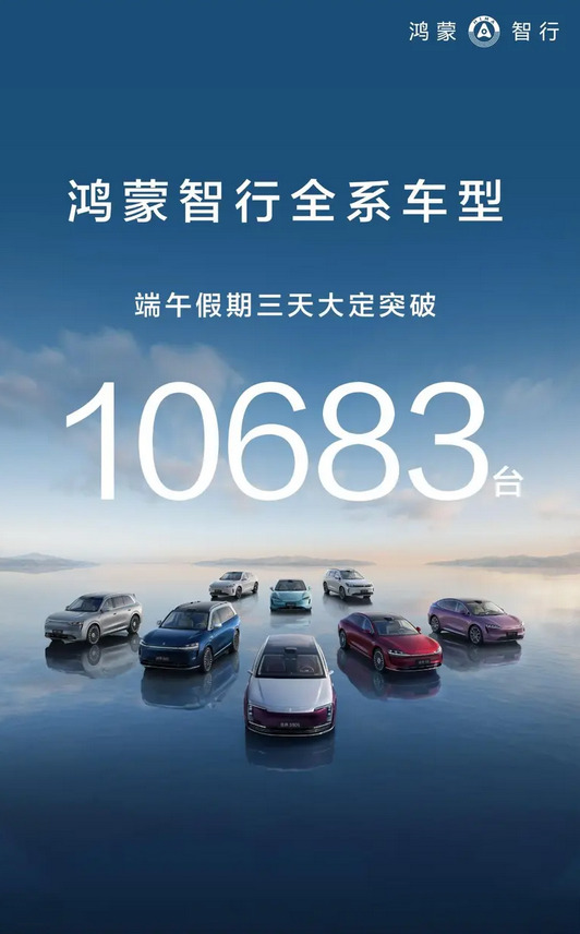 銷量再創(chuàng)新高！鴻蒙智行端午假期全系車型大定突破10683臺